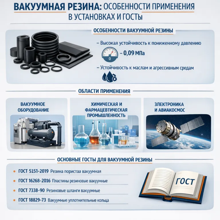 Вакуумдық резеңке: қондырғыларда қолдану ерекшеліктері және ГОСТ талаптары