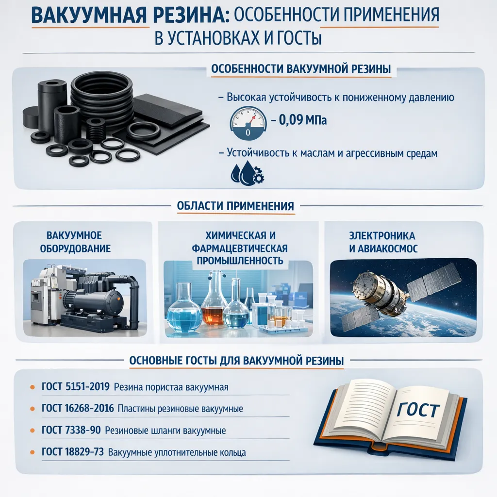 Вакуумдық резеңке: қондырғыларда қолдану ерекшеліктері және ГОСТ талаптары