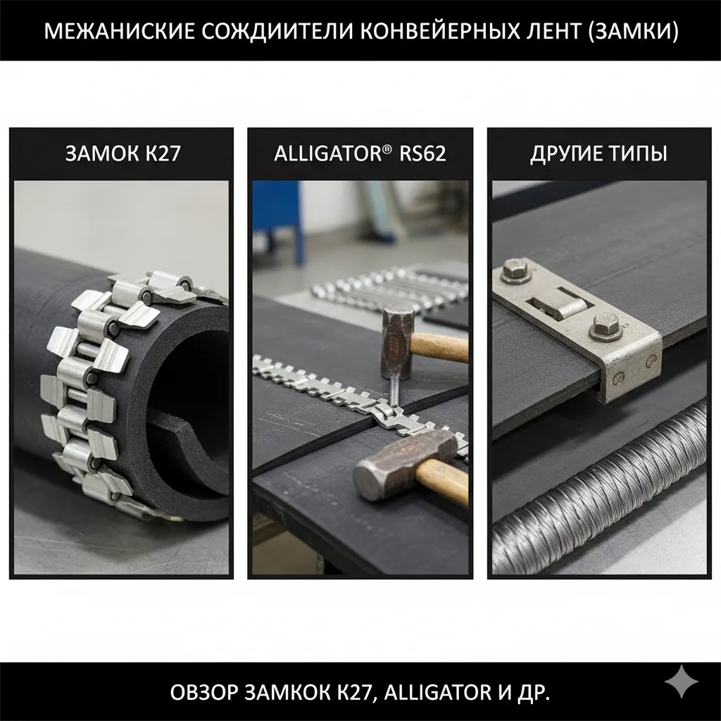 Конвейерлік таспалардың механикалық жалғағыштары: К27, Alligator және басқа құлыптарға шолу