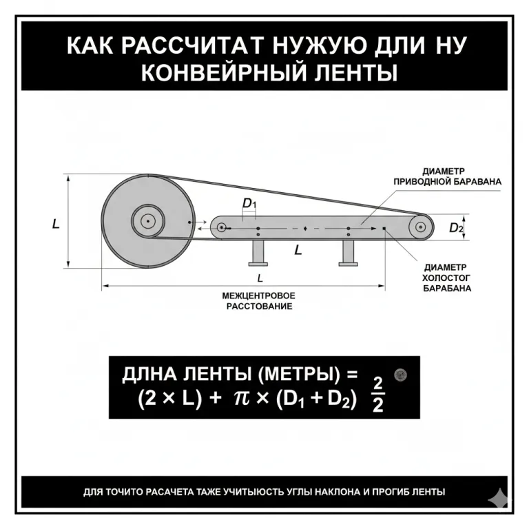 Конвейерлік таспа ұзындығын қалай есептеу керек