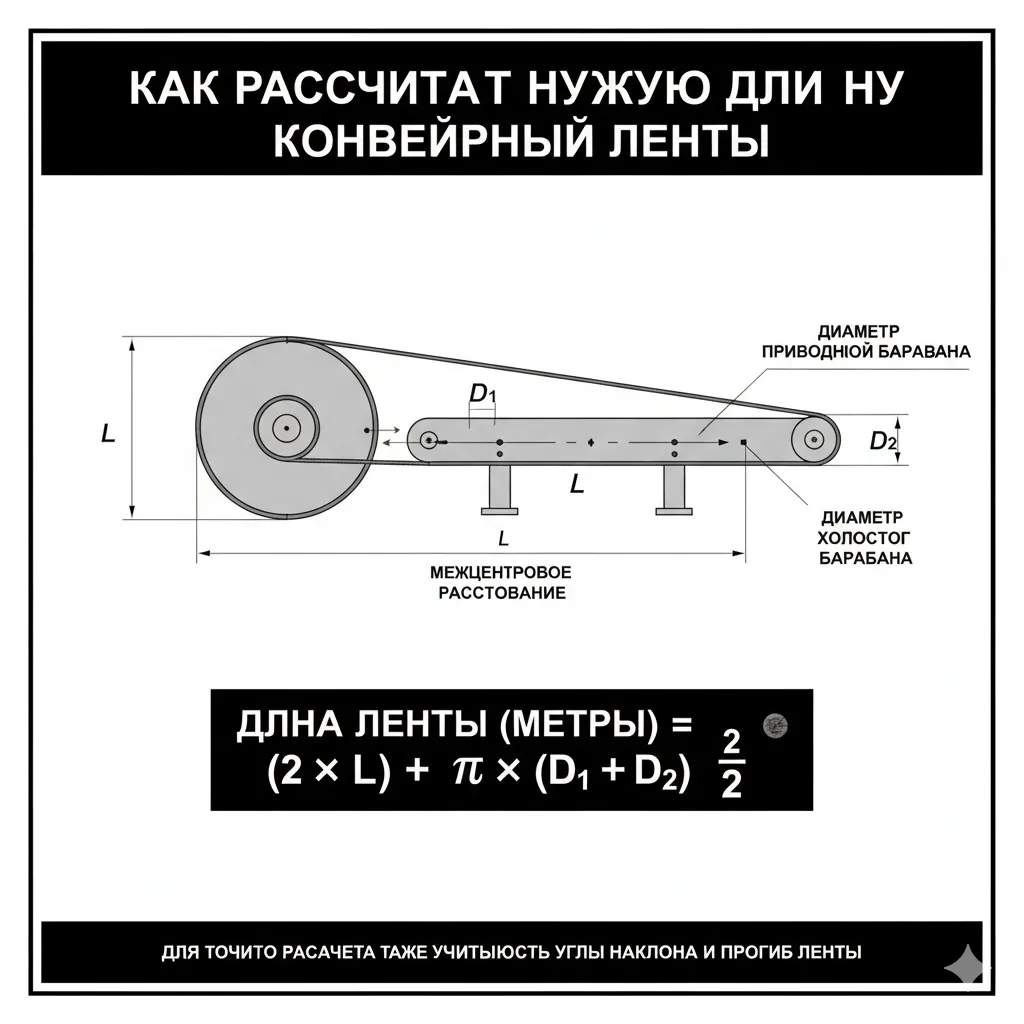 Конвейерлік таспа ұзындығын қалай есептеу керек
